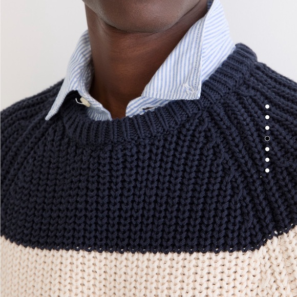 J. Crew Heritage cotton shaker-stitch crewneck sweater in stripe - Picture 5 of 7